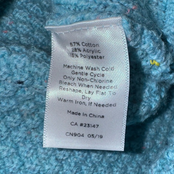 Women’s size small Talbots robins egg blue sweater with speckles, cowl neck new - Picture 10 of 10